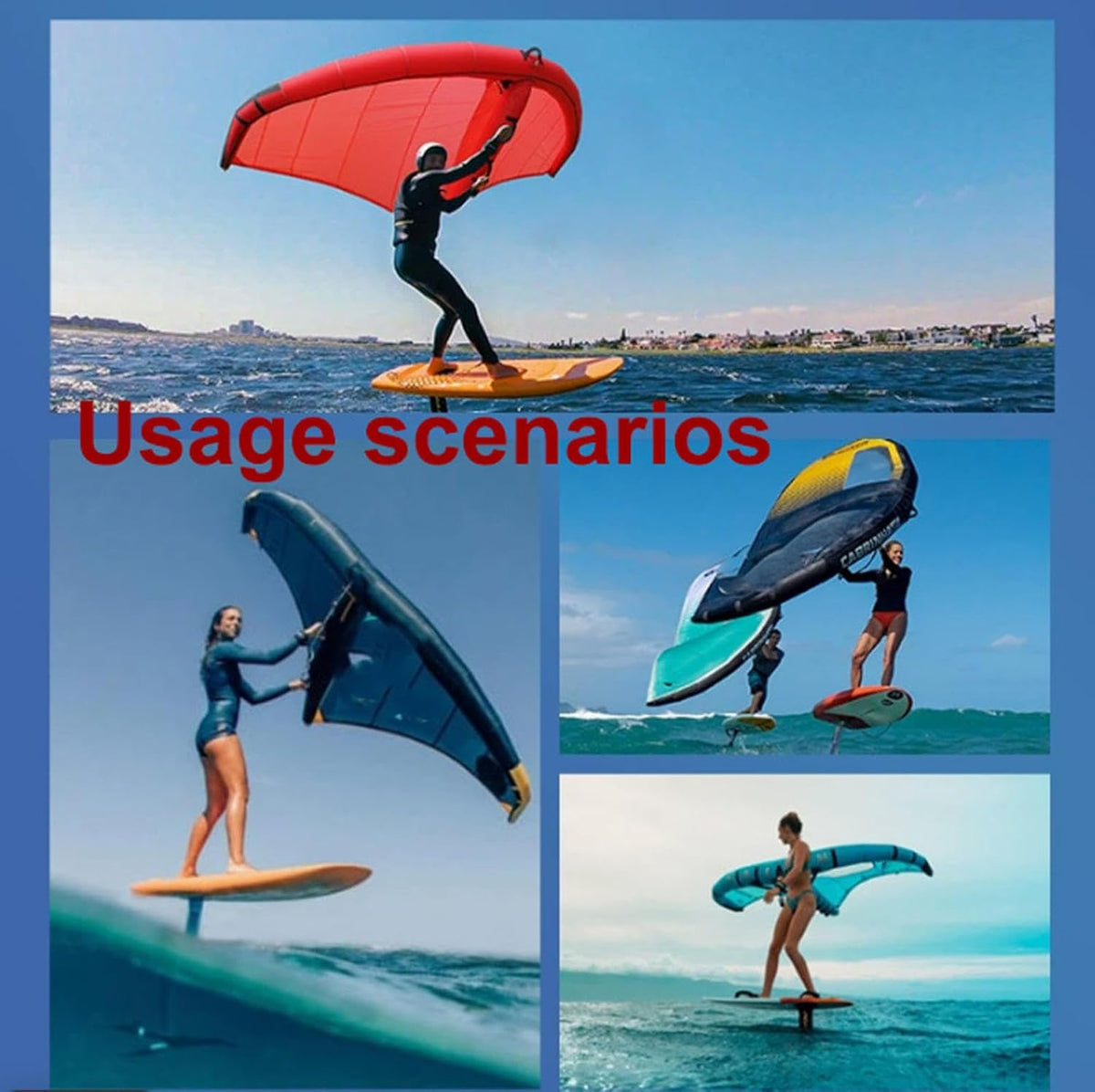Wingfoil Inflatable Surfing Kite, Windsurfing Inflatable Wind Wing Foil, Wind Wing Hydrofoil, Handheld Surfboarding Surfboard Wind Wing for Beginner