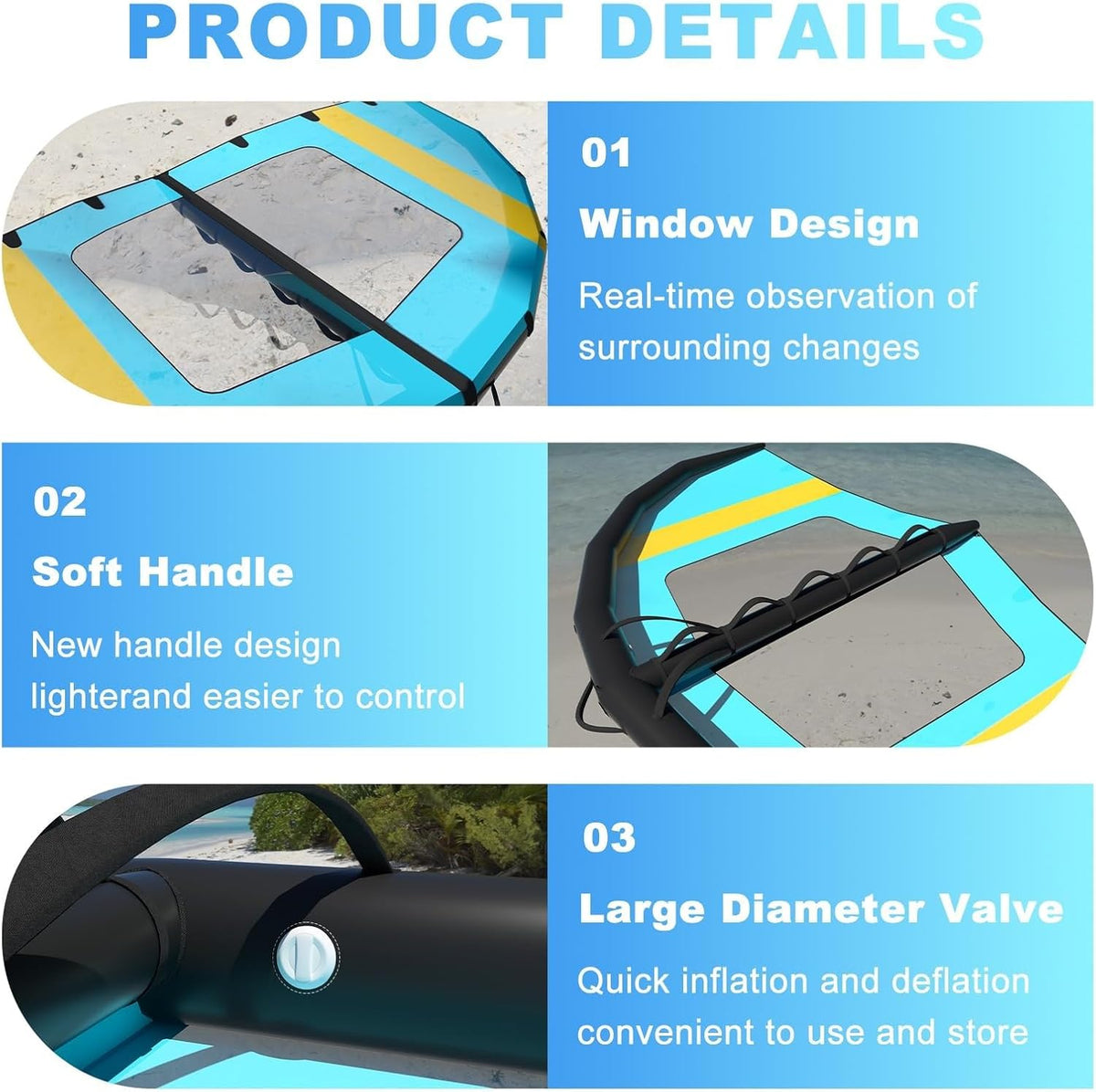 Handheld Wing Windsurfing Sail,Surf Sail with Window,4㎡,5㎡,6㎡,Portable Surf Sail Inflatable Windsurfing Professional Paddle Board for Adults for Windsurfing, Kiteboarding & Board Sports
