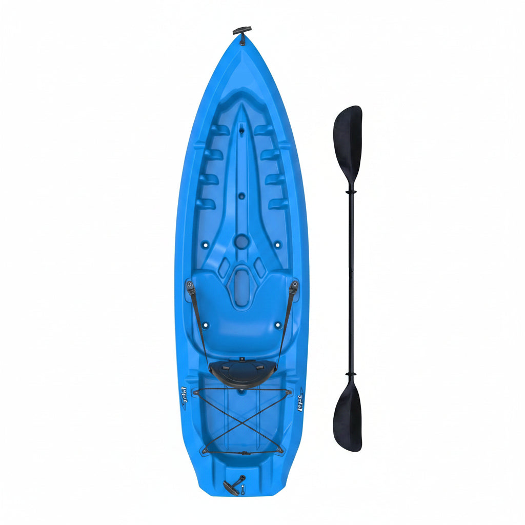 Lotus 8 Ft Sit-On-Top Kayaks with Paddles, Blue, 2-Pack (90172)