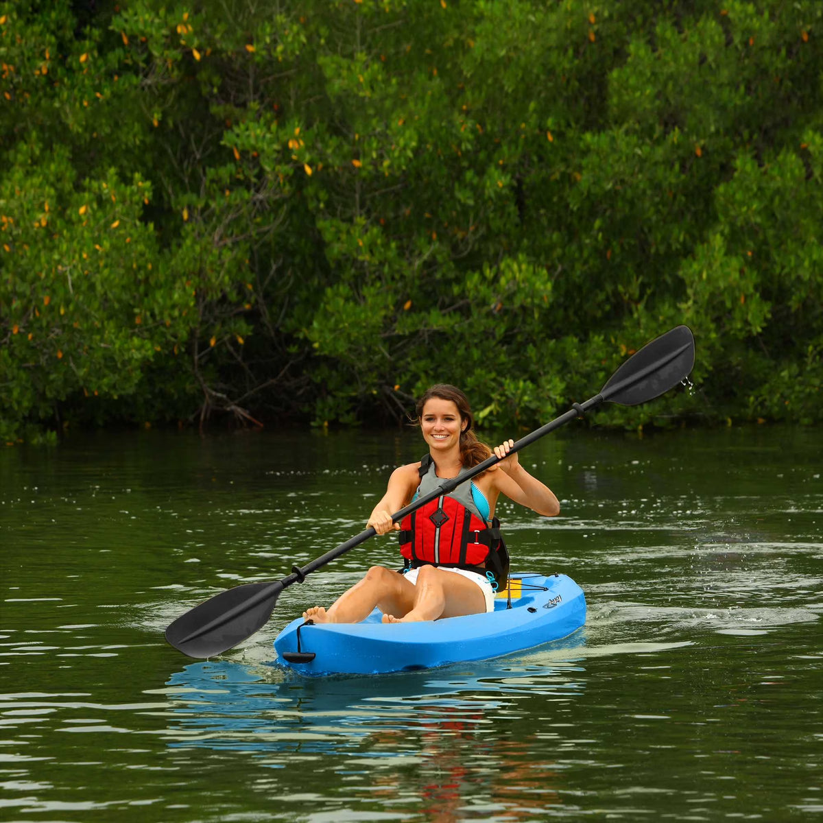 Lotus 8 Ft Sit-On-Top Kayaks with Paddles, Blue, 2-Pack (90172)