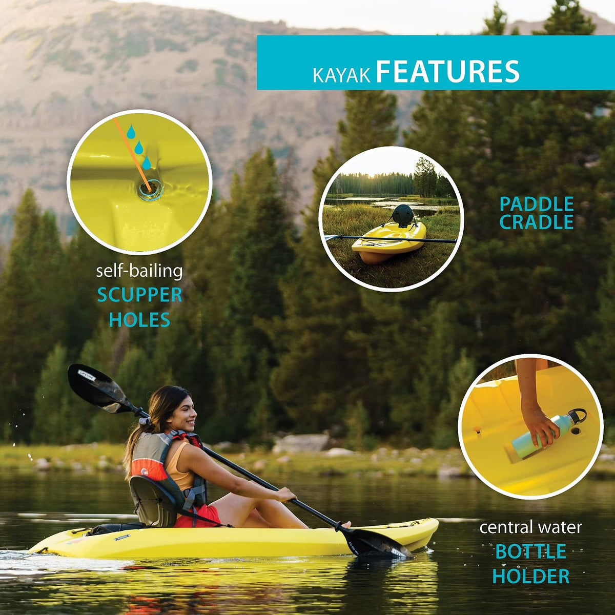 Sit on Top Kayak, Volt 85, Yellow