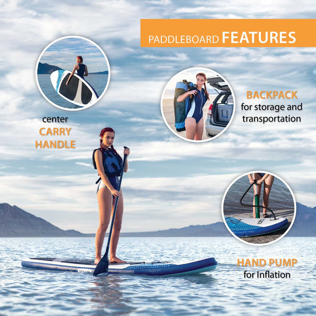Vista 11 Ft Inflatable Stand-Up Paddle Board with Paddle (90934)