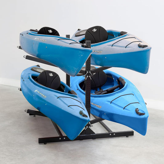 Adjustable Freestanding Kayak Storage Rack, Holds 4 Kayaks