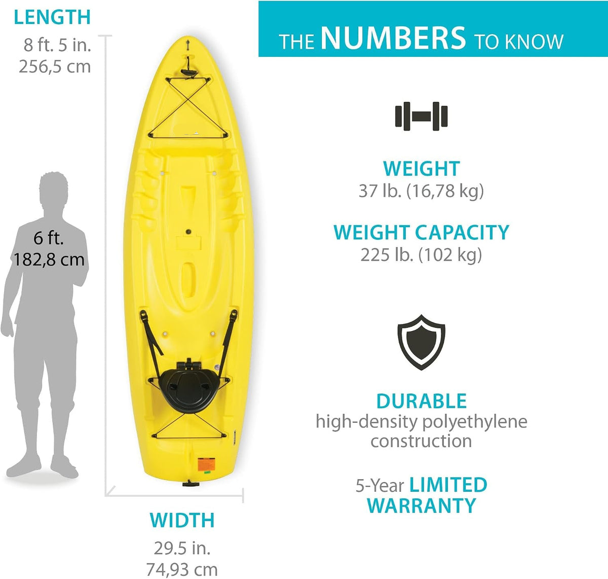 Sit on Top Kayak, Volt 85, Yellow