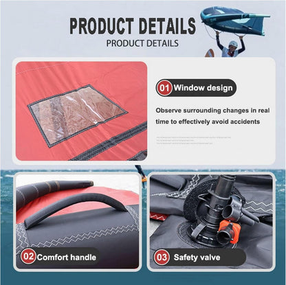 Wingfoil Inflatable Surfing Kite, Windsurfing Inflatable Wind Wing Foil, Wind Wing Hydrofoil, Handheld Surfboarding Surfboard Wind Wing for Beginner