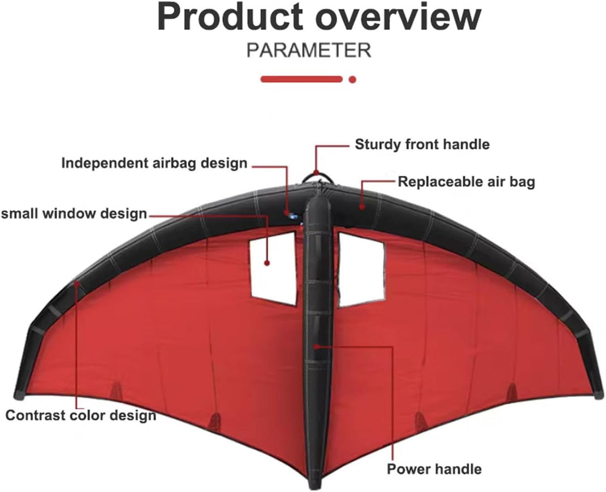Wingfoil Inflatable Surfing Kite, Windsurfing Inflatable Wind Wing Foil, Wind Wing Hydrofoil, Handheld Surfboarding Surfboard Wind Wing for Beginner