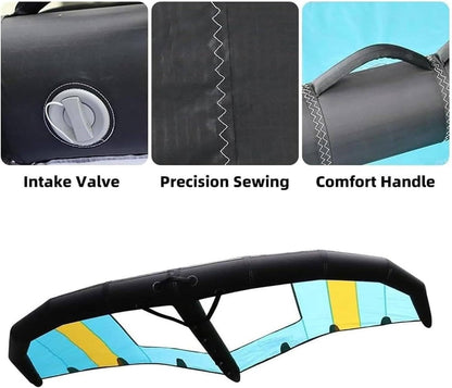 Handheld Wing Windsurfing Sail,Surf Sail with Window,4㎡,5㎡,6㎡,Portable Surf Sail Inflatable Windsurfing Professional Paddle Board for Adults for Windsurfing, Kiteboarding & Board Sports